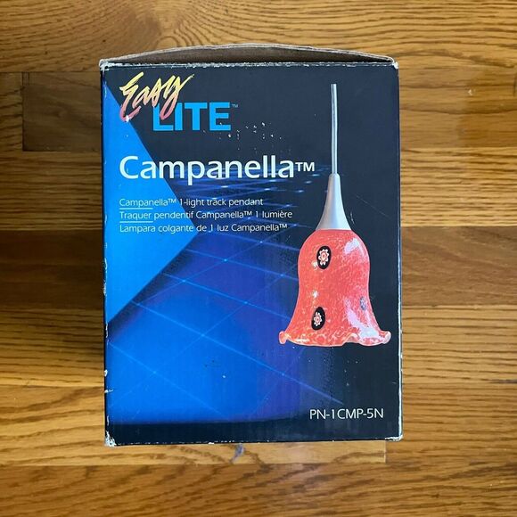 Easylite Campanella Pendant Light - Red - Italian Design w/ Murrini Insert - NEW - Picture 2 of 10